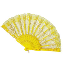 Bamboo Folding Hand Fan, 9”, Vintage Hollow-Carved, Eco-Friendly Summer Cooling Gift for Women & Girls – Wedding, Dance, Party Favor