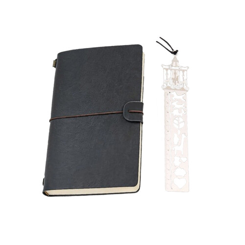 Vintage A6 Writing Journal Leather Notebook with Bookmark