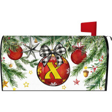 Magnetische kerstbrievenbushoes 21x18", monogramletter X, geschikt voor standaard brievenbussen