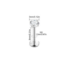 st 16G Labret Piercing G23 Titanstål Läppringar Tragus Helix Örhänge Stud - 16G x 8mm x 3mm