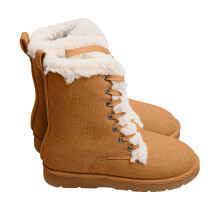 Damen-Schneestiefel aus Plüsch, runde Zehenpartie, zum Hineinschlüpfen, US 9,5