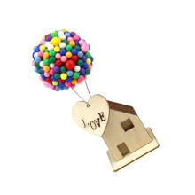 Soimiss Valentinsdag Trehusdekorasjoner DIY Modellhusdekorasjonssett Ståltråd Håndverk for foreldre 1 sett