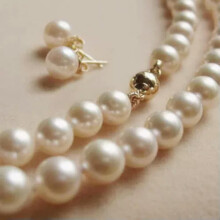 16" 18" 24" 8mm White Shell Pearl Round Beads Necklace Earrings Set AAA-18 in
