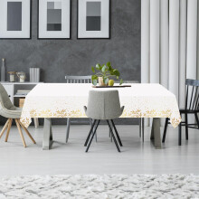 Snowflake Plastic Disposable Tablecloth, Waterproof & Tear-Resistant, Compatible with Christmas/Thanksgiving Parties, 107.9in White