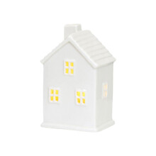 Maisons de village de Noël en céramique blanche avec lumières LED