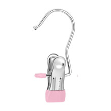 Stainless Steel 360 Rotating Hook Clip w/ Rubber Tips – for Pants, Towels, Socks, Hats – Space-Saving Drying Clip for Home, Travel, Camping, RV