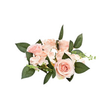 Couronne de roses en soie rose 20 cm pour bougeoir