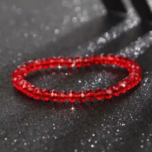 Bracciale da donna con perline di pietre lucide - Rosso