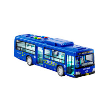 Zabawka edukacyjna do transportu: autobus miejski z otwieranymi drzwiami, światłami, dźwiękami i napędem bezwładnościowym. Edukacyjny pojazd