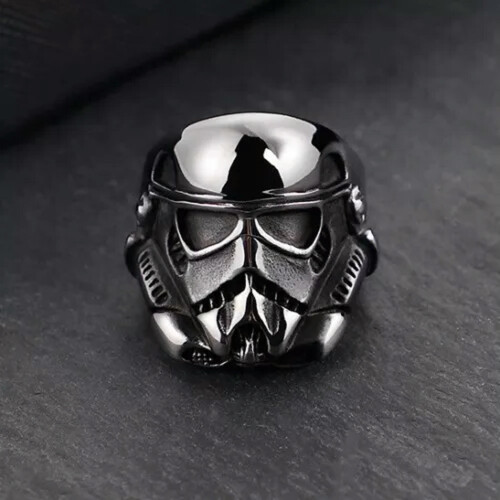 Stormtrooper-Helm-Ring, Edelstahl, Herrenringgröße 10