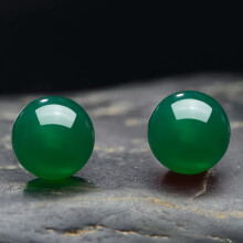 Groene jade ronde kralen zilveren oorknopjes 10 mm