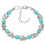 Bracciale Boho con elefante blu e perline, placcato argento, finto 1