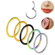 10 stk. næsering hoop øre ring helix tragus septum clicker kirurgisk stålring - 20G8mm-sølv