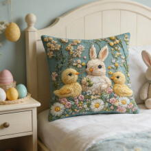 Housse de coussin tricotée à motif animal 45 x 45 cm, peluche douce
