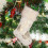 Kerstsok van wit pluche (48 cm) met gouden glitter 1