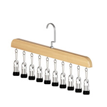 Organisateur gain de place pour jupes, jeans, soutiens-gorge et foulards, avec 10 pinces et un crochet pivotant Ă 360