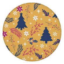 Runde Weihnachtstischdecke (112 cm Durchmesser) mit Gummizug