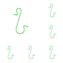 Ganchos decorativos en forma de S, verdes, 100 unidades – Colgadores de alambre metálico para adornos de árbol de Navidad, compatibles con