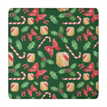 Nappe carrée 34x34 pouces (86x86 cm) à motif de Noël extensible sur tissu spandex infroissable