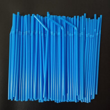 Blaue, flexible Plastikstrohhalme, 200 Stück