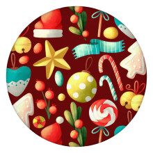 Nappe ronde de 112 cm (44 pouces) pour les fêtes de Noël, ourlet élastique pour un maintien optimal lors des repas de fêtes et des réunions de
