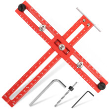 Plantilla de aleación de aluminio para tiradores de armarios en carpintería: ajustable, antideformación, con marcado claro y compatible con