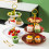 3-Tier Cake Stand Plastic Dessert Stand with Golden Handle 6