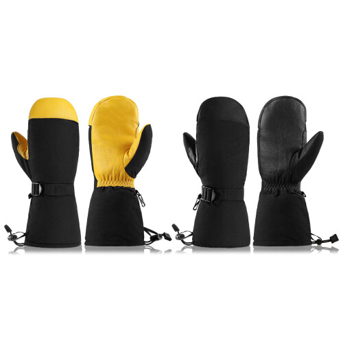 Waterproof Windproof Snowboard Gloves For Men-Black size M 1
