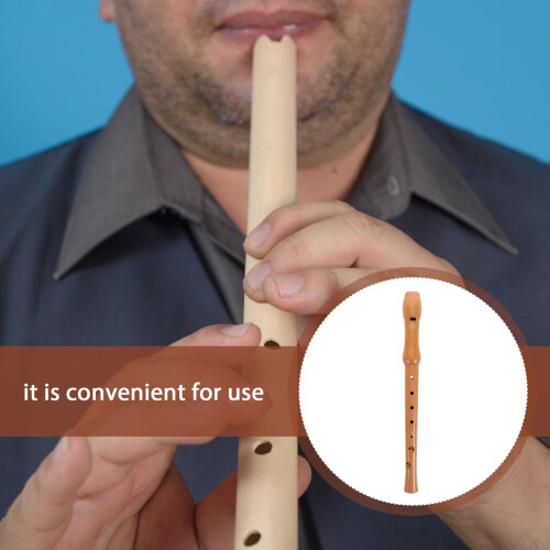 Soprano Recorder Khaki Beech Wood 1 Piece 2
