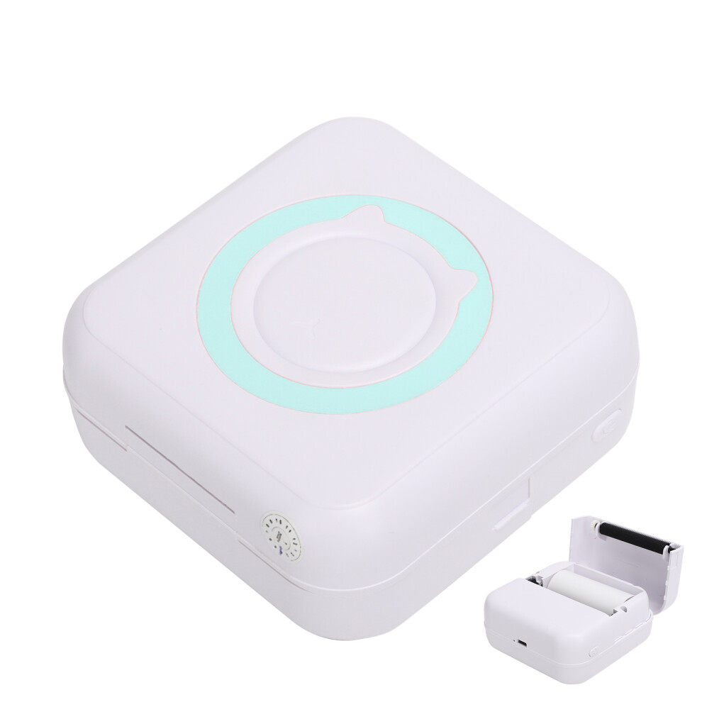 Mini Portable Thermal Printer 8X8x3.6cm Inkless Bluetooth Memo Label Green 7901391801739