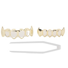 Gold Hollow Plating Teeth Brace - Fashionable Brass Jewelry, YHYT1046
