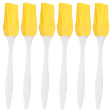 Food Grade Silicone Oil Brush Set 6Pcs Heat Resistant Kitchen BBQ Baking Yellow