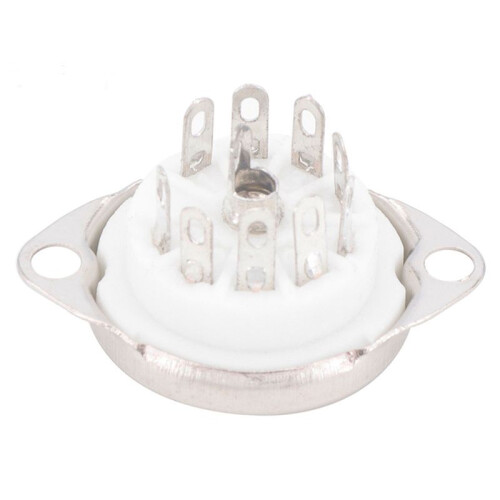 50PCS Ceramic B9A Silver-Plated 9Pin Vacuum Tube Socket Panel Chassis Mount for ECC81 ECC82 ECC83 EL84 6922 Vacuum Tube 1