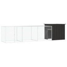 Hühnerstall Käfig für Hühner 400 x 91 x 100 cm feuerverzinkter Stahl anthrazit 02_0043926