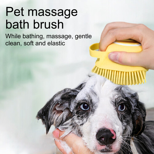 Multi-Functional Silicone Pet Bath & Massage Brush with Shampoo Storage 2