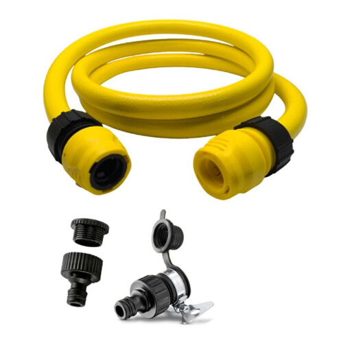 Para Conjunto de Mangueira de Jardim para  5/8 Polegadas X 2 M, Mangueira Flexível Resistente A Torções com Torneira de Vedação de Água, Kit de 2