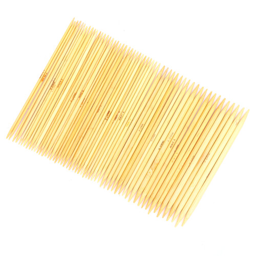 Carbonized Bamboo Knitting Needles Set 11 Pairs, 13cm, Multiple Sizes 2