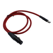 XLR-zu-USB-Kabel Frau Mikrofon-Adapter 2m/6,6ft HiFi-Sound Rot Schwarz