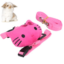 Pink Cat & Small Pet Nylon Leash & Harness Set for Walking