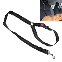 Dog Nylon Reflective Seat Belt for Car Adjustable Headrest Safety Strap Black