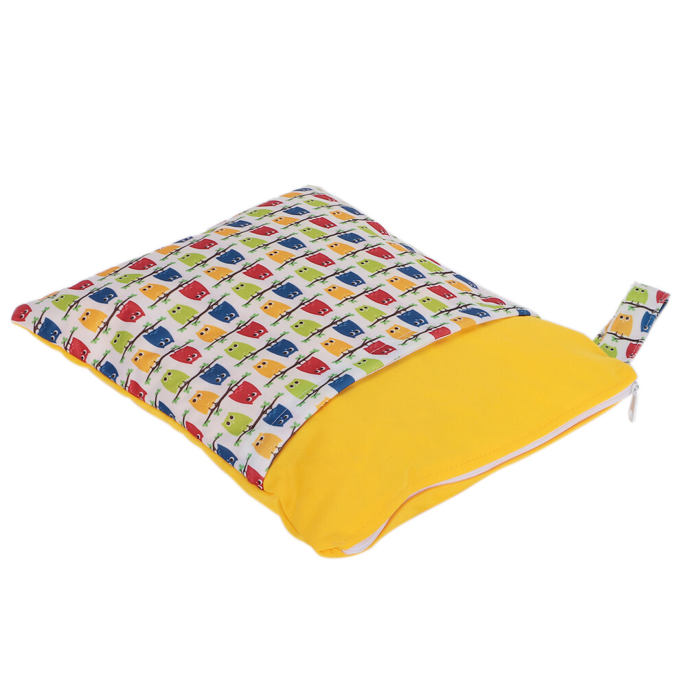 Cartoon Pattern Wet Dry Diaper Bag Portable 13.8x11.8in Nappy Storage