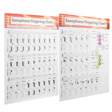 Portable Coated Paper Saxophone Fingering Chart Basic Exercise Guide