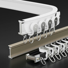 Trilho flexível para cortina de teto GXCZ, trilho de liga de alumínio de 70 a 600 cm para janelas e divisórias de ambientes, branco (90 cm/3