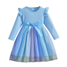 Dress for Girls Autumn Winter New Long Sleeve Mesh Sparkly Cute Tutu Dresses, Sizes 1-6 Years