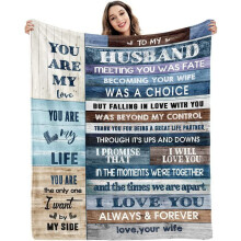 Romantische deken cadeau voor echtgenoot – 152 x 127 cm, perfect voor jubileum, verjaardag, Kerstmis, Valentijnsdag, Vaderdag – geschikt voor alle