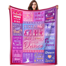 Lightweight Flannel Dance Blanket Throw – 50"x40", Warm Bedding Gift for Girls, Dancers, Kids, Women & Teachers – Compatible with Dance Studios