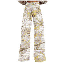 Jeans da donna Y2k a vita alta stile boyfriend, pantaloni in denim larghi ed elasticizzati a zampa d'elefante.