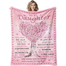 Granddaughter Throw Blanket 60"x50" – Grandma Gift for Christmas, Mother’s Day, Graduation, Birthday – Compatible with All Beds