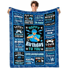 Cadeaus voor de 18e verjaardag van een jongen – Warme flanellen plaid van 152 x 127 cm, geschikt voor tieners en jongvolwassenen