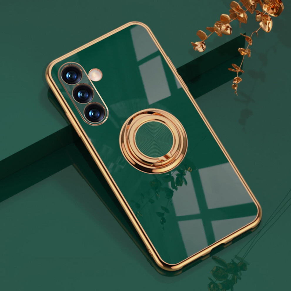 Slim Tpu Case Compatible With Samsung Galaxy A14 5G – Dark Ring Holder, Kickstand, Shock-Absorbing Green 9448483042215